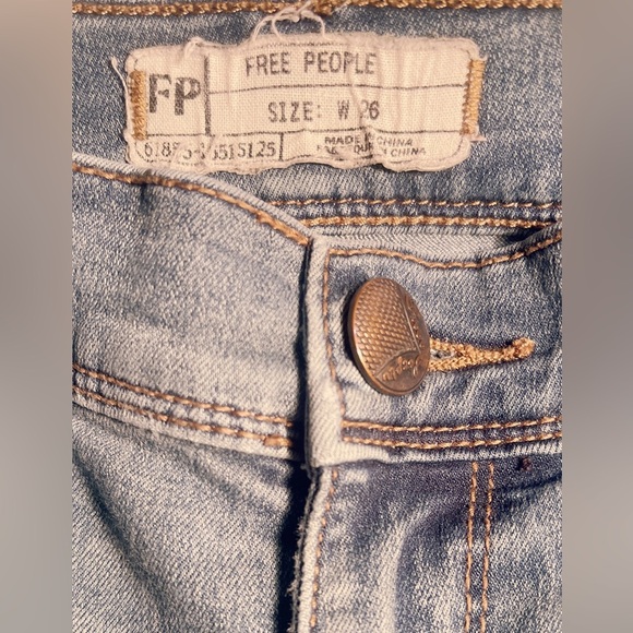 Free People high rise light blue stretch everyday comfy stylish skinny jeans 26 - Picture 4 of 5
